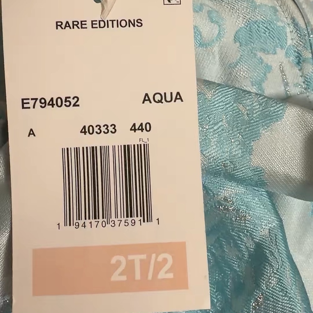Rare Editions Light Blue Floral Kids Dress - Picture 4 of 4